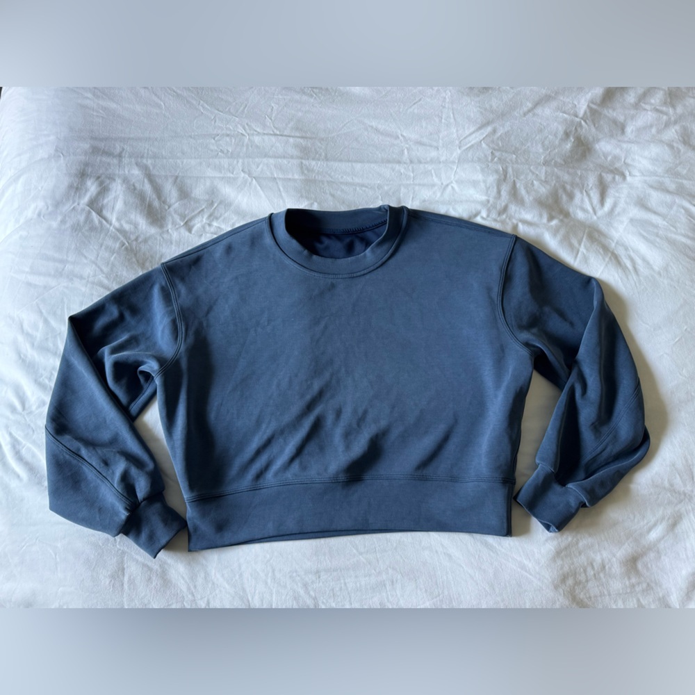 lululemon softstreme blue pullover sweatshirt womens size 2